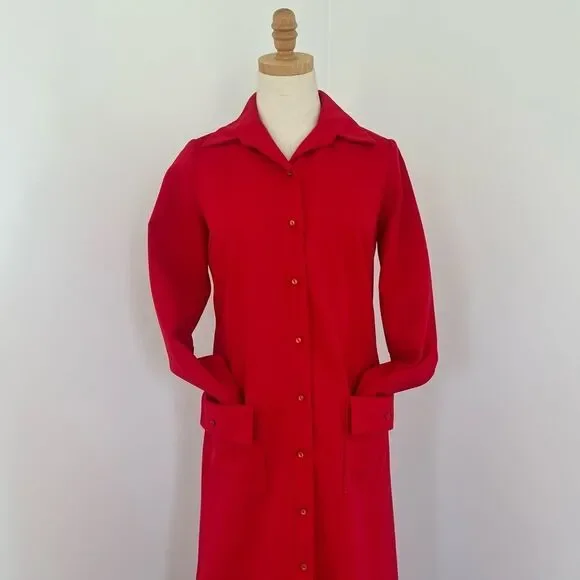 Vintage 60s/70’s Haymaker Red Duster Coat - Picture 2 of 15